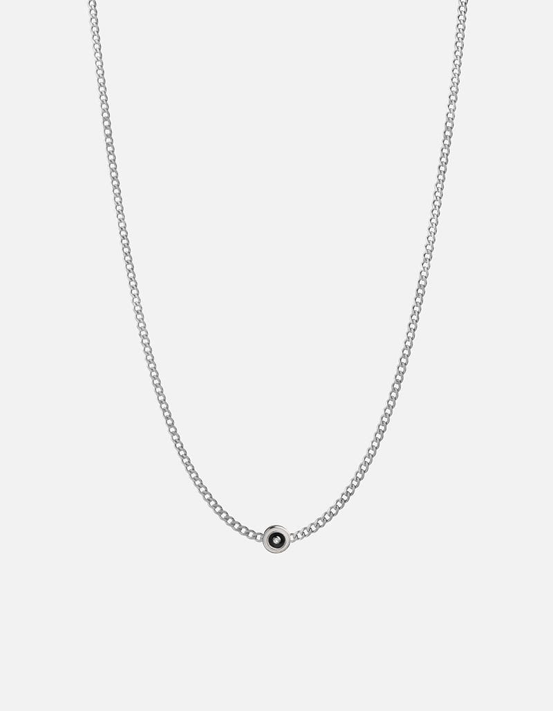 Opus Sapphire Type Chain Necklace, Sterling Silver/Black