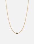 Opus Chalcedony Type Chain Necklace, Gold Vermeil/Green