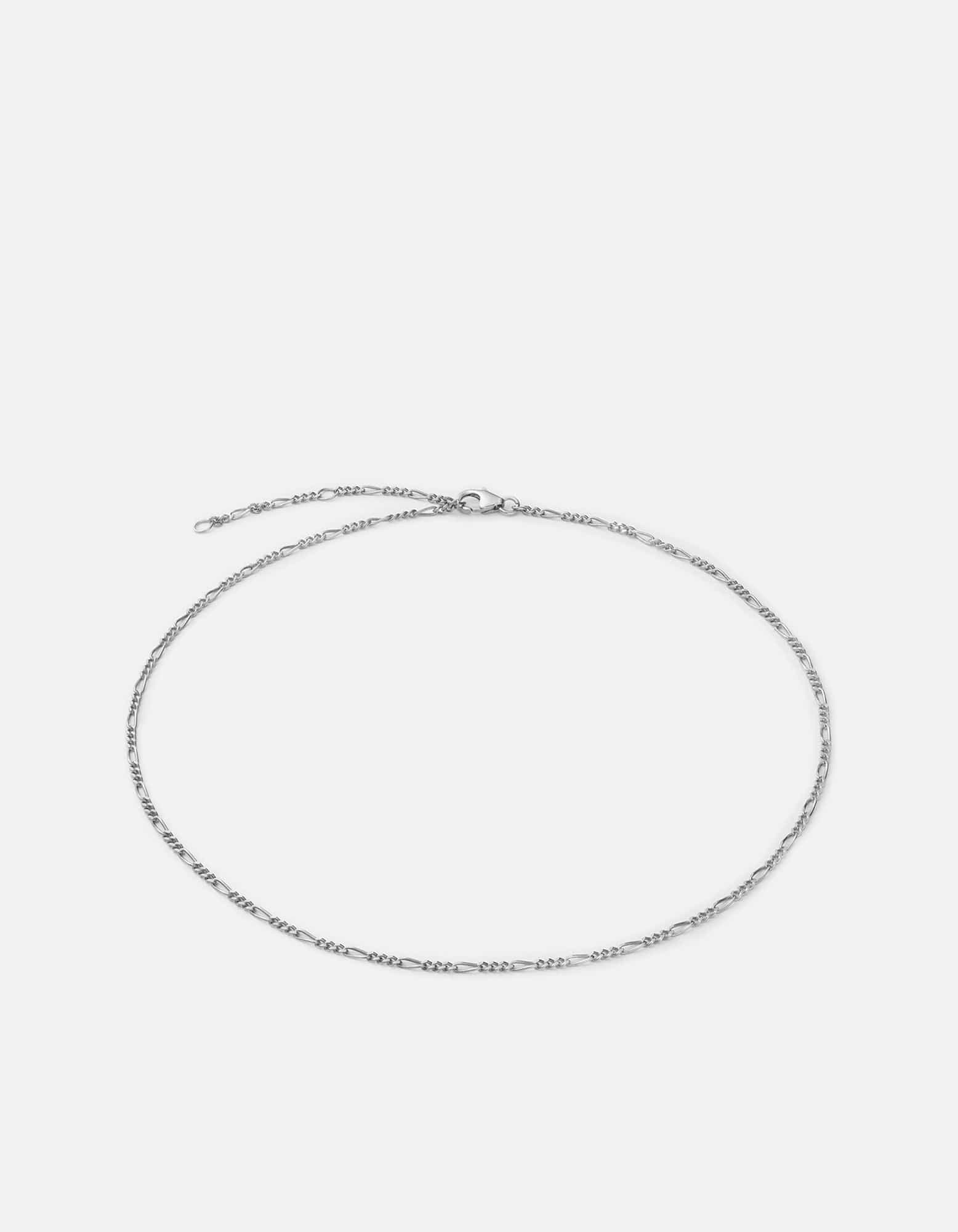 3mm Figaro Chain Choker, Sterling Silver