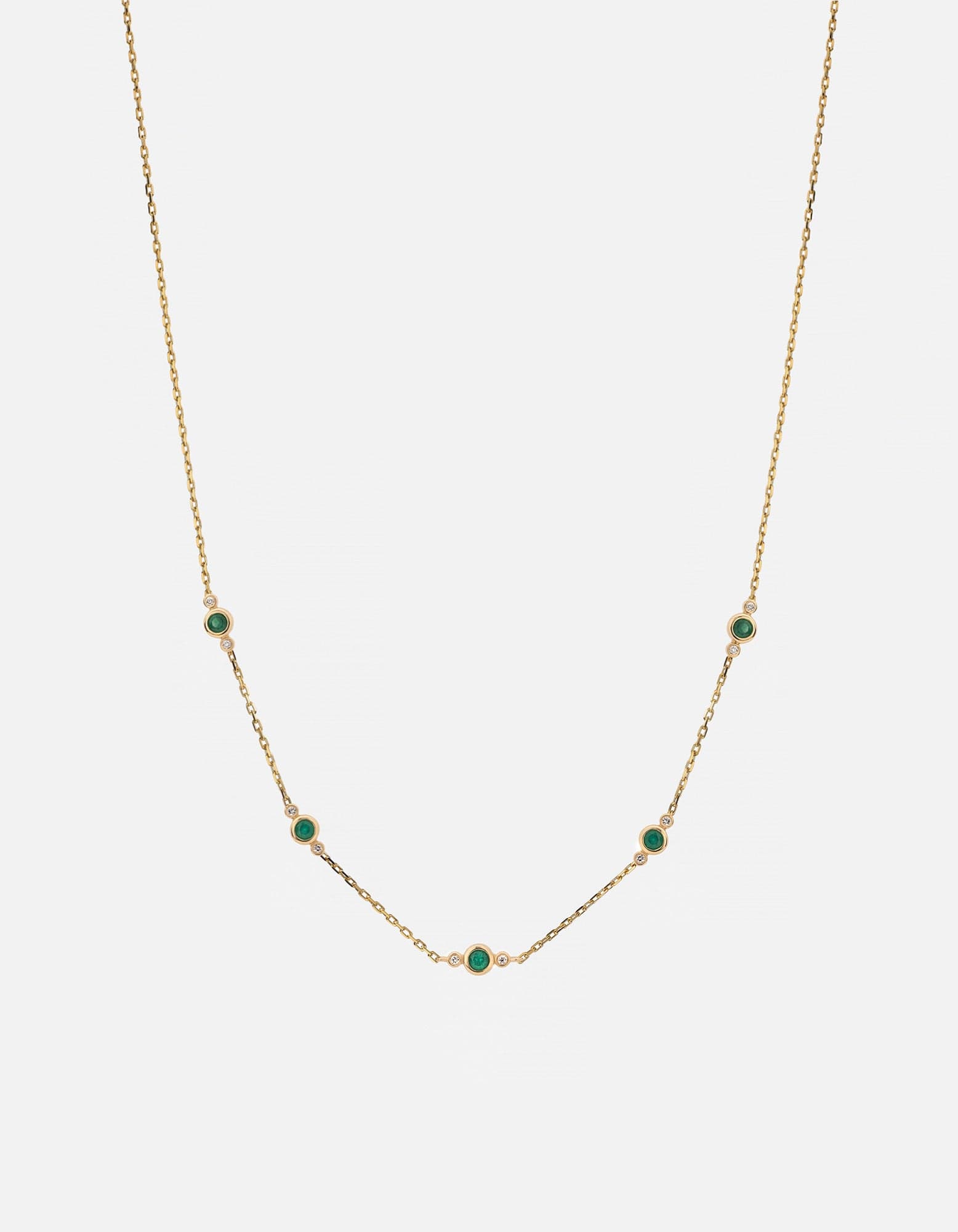 Zaha Chalcedony Necklace, 14k Gold Pavé