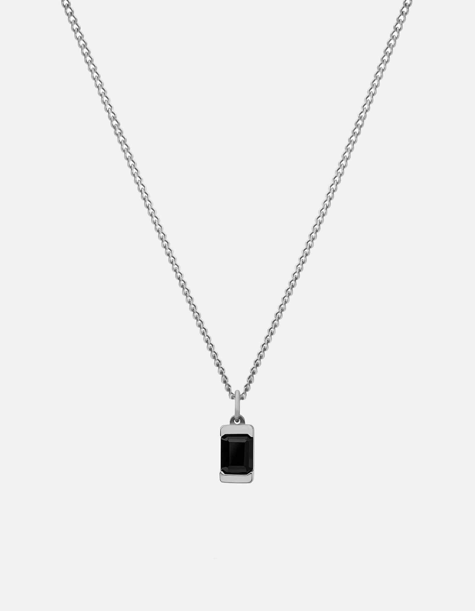 Valor Onyx Necklace, Sterling Silver