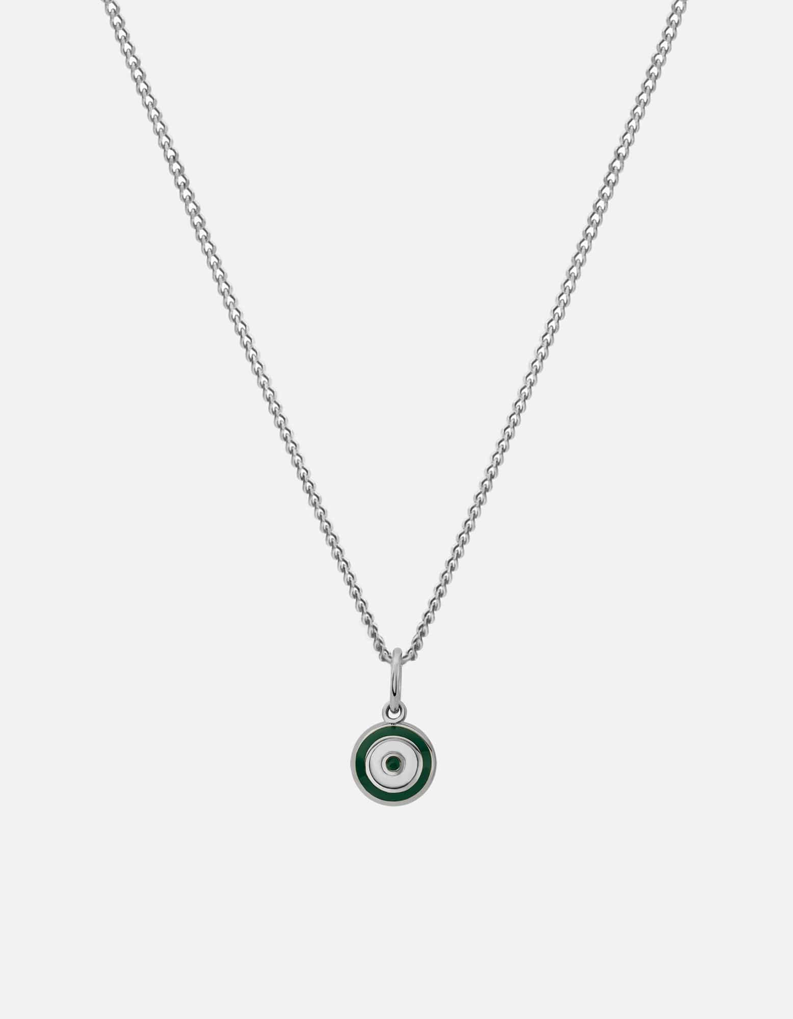 Ojos Necklace, Sterling Silver/Green