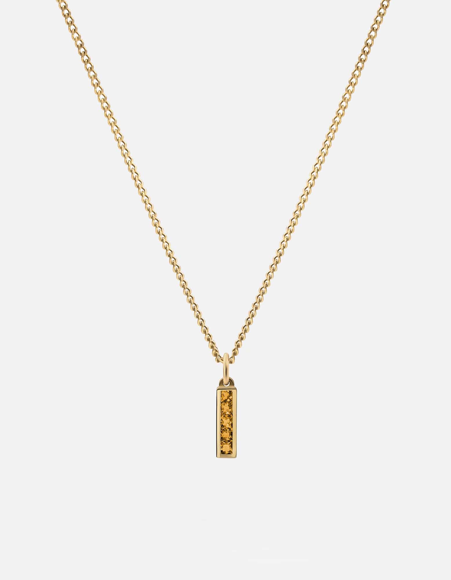 Slim Totem Citrine Necklace, Gold Vermeil