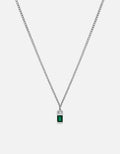 Everett Agate Necklace, Sterling Silver/Baguette Sapphire