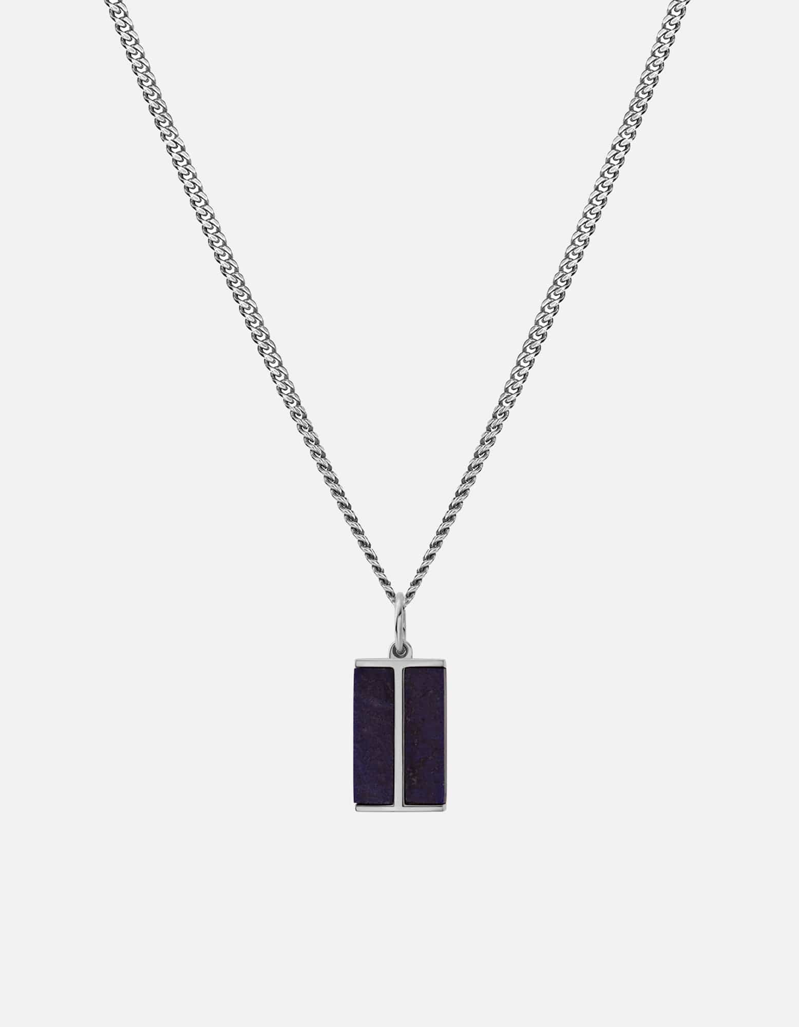 Duo Lapis Pendant Necklace, Sterling Silver