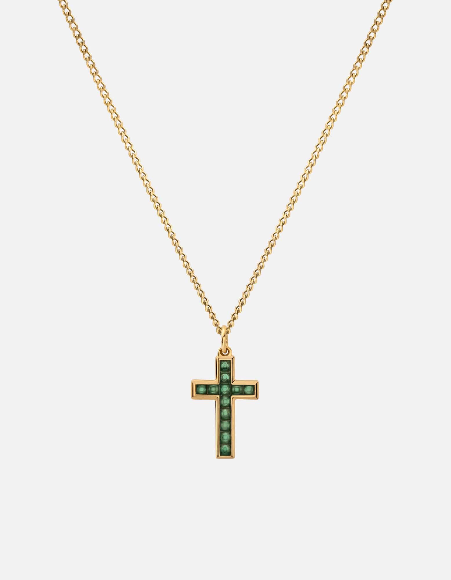 Cross Agate Necklace, Gold Vermeil