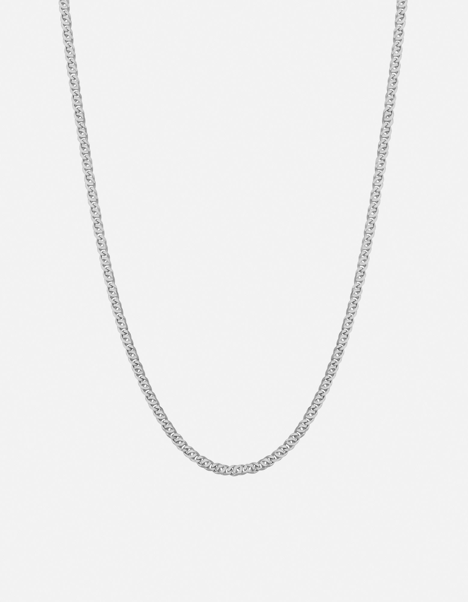 Track Chain Necklace, Sterling Silver