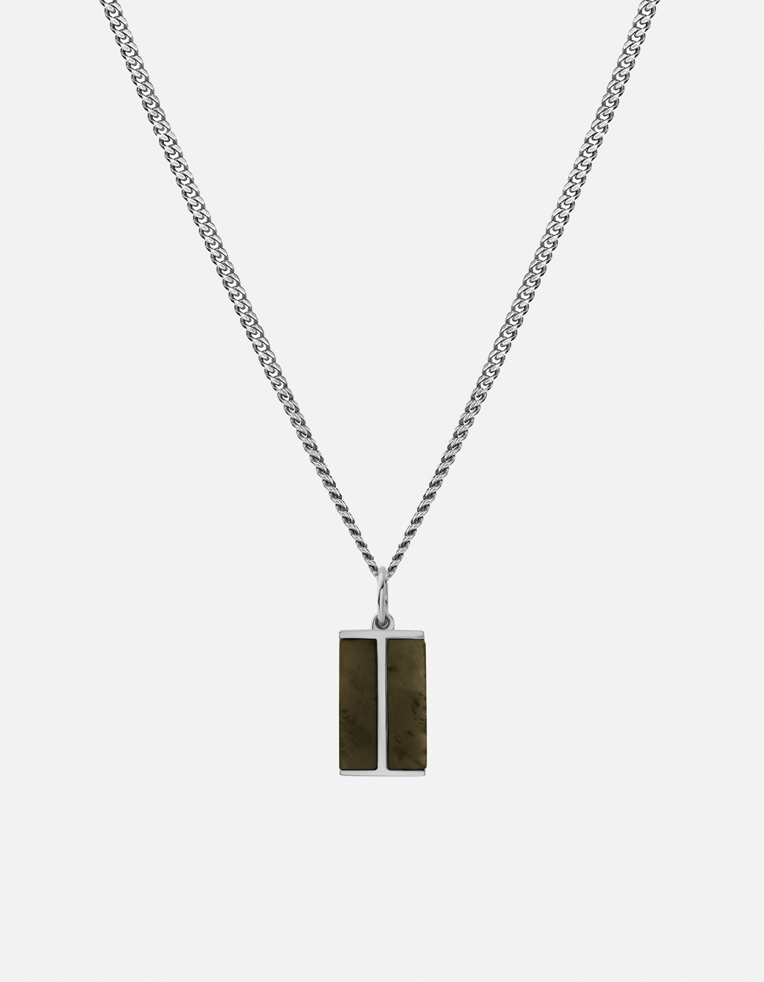 Duo Jasper Necklace, Sterling Silver