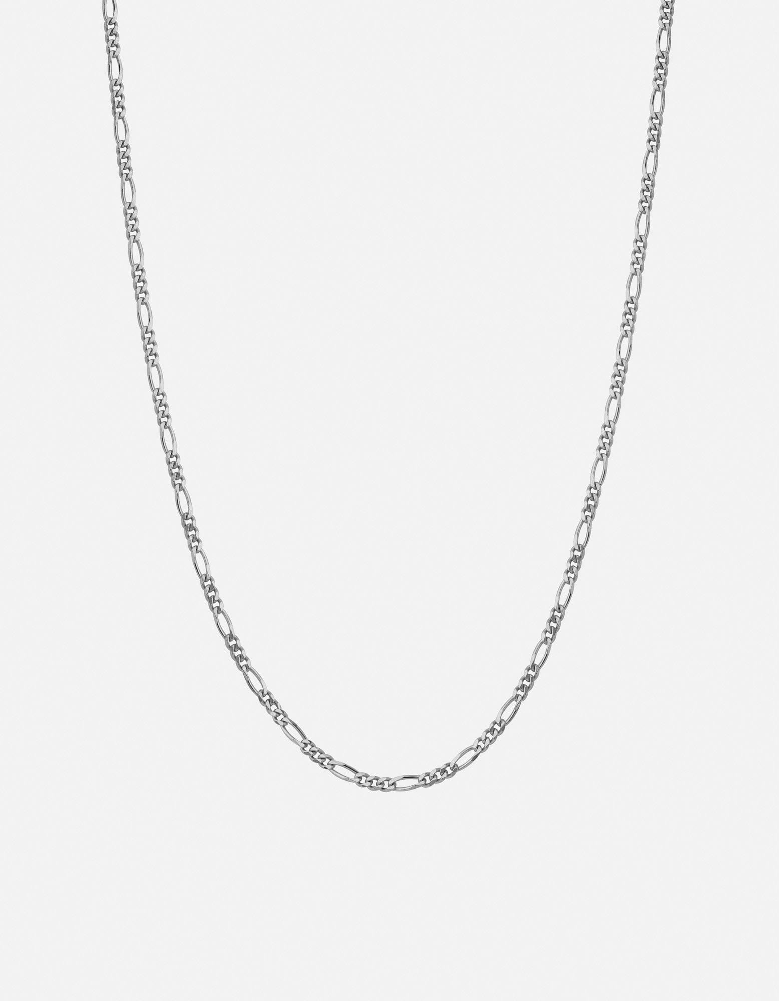 3mm Figaro Chain Necklace, Sterling Silver