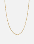 3mm Figaro Chain Necklace, Gold Vermeil