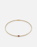 Philo Heart Tennis Choker, Gold Vermeil/Topaz & Garnet