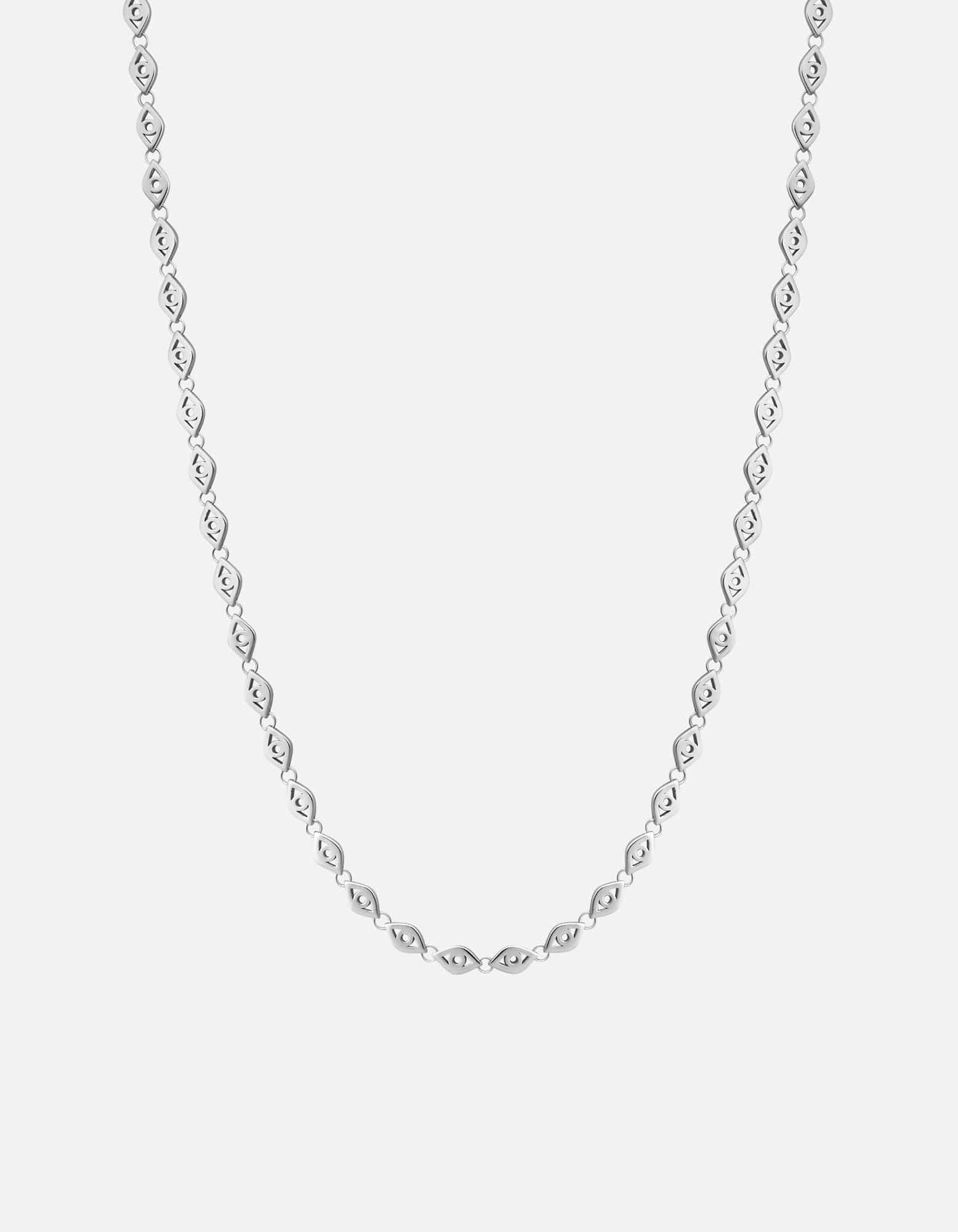 Mati Eye Chain Necklace, Sterling Silver