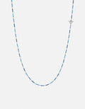 Orb 1.5mm Chain Necklace, Sterling Silver/Blue