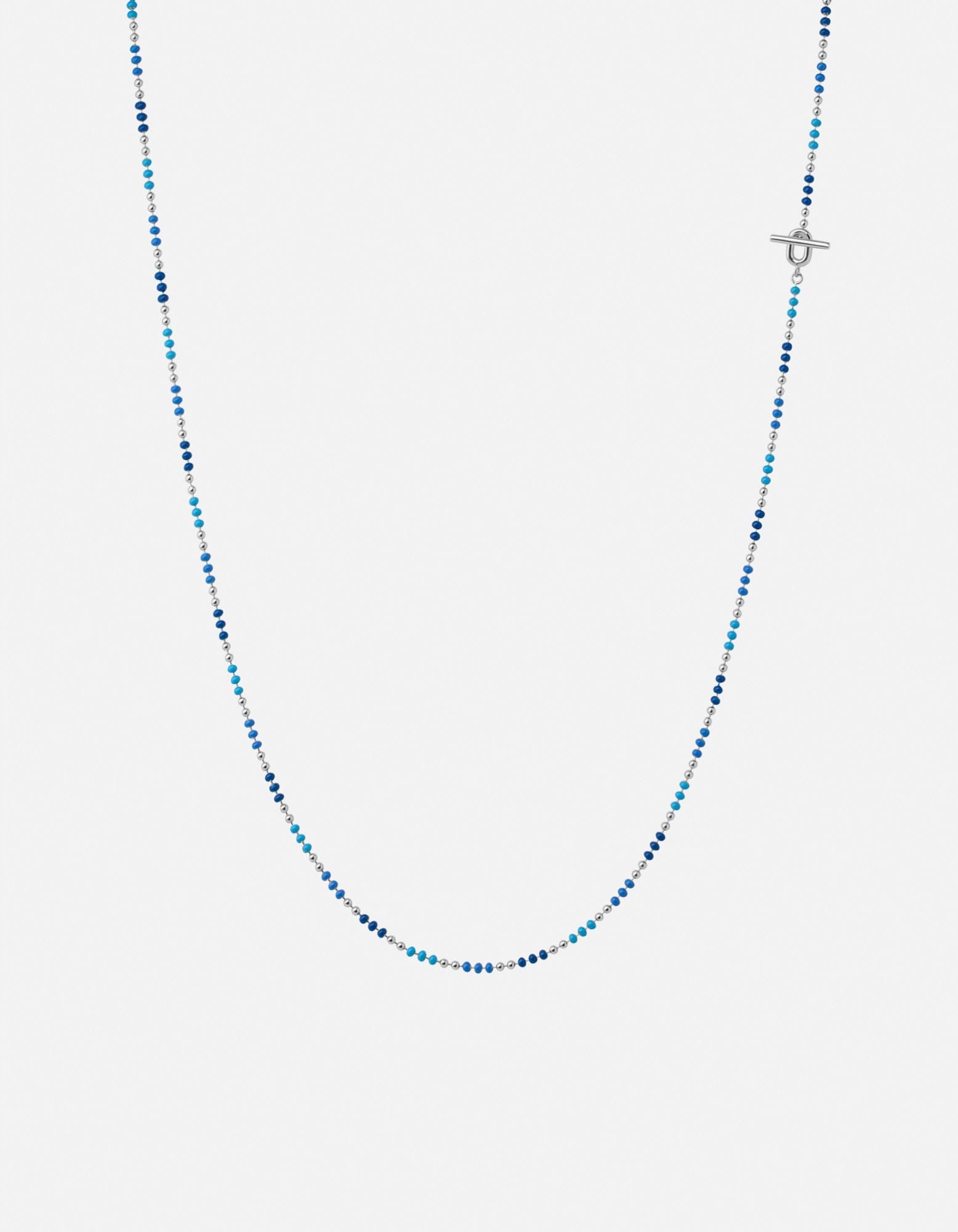 Orb 1.5mm Chain Necklace, Sterling Silver/Blue