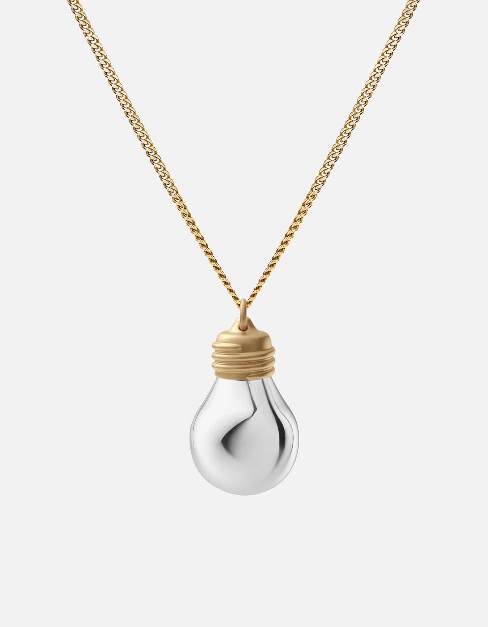 Light Bulb Vial Necklace, Gold Vermeil