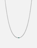 Lyra Agate Chain Necklace, Sterling Silver