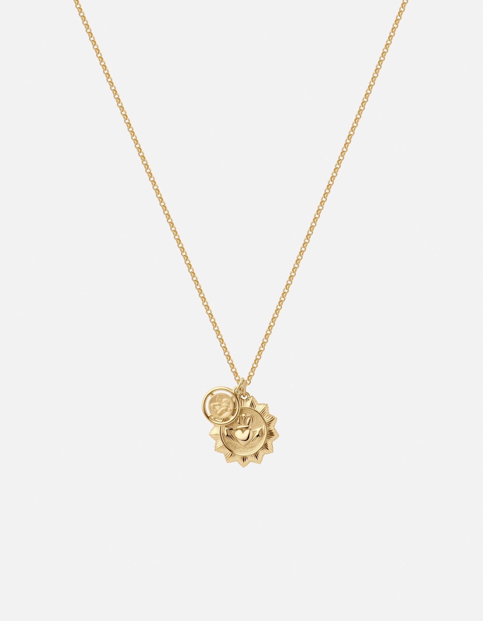 Claddagh Guardian Necklace, Gold Vermeil