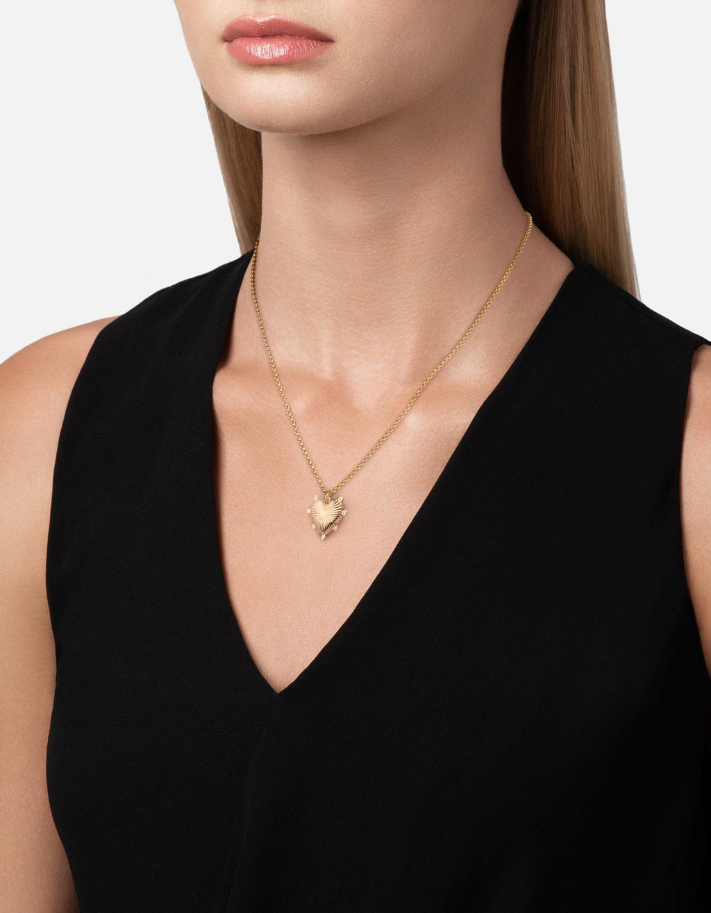 Eternal Love Heart Pendant Necklace, Gold Vermeil / Topaz
