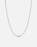 Single Green Eye Necklace, Sterling Silver w/Enamel