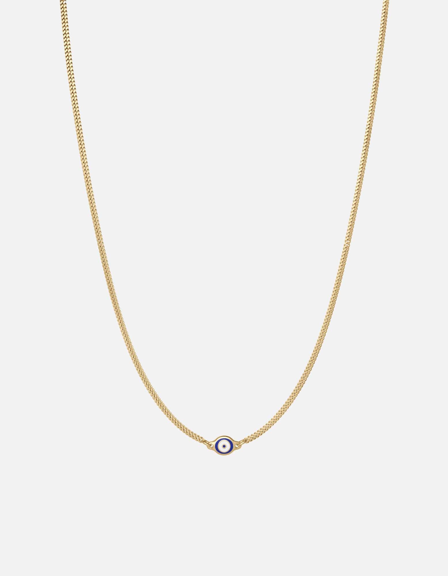 Single Blue Eye Necklace, Gold Vermeil w/Enamel