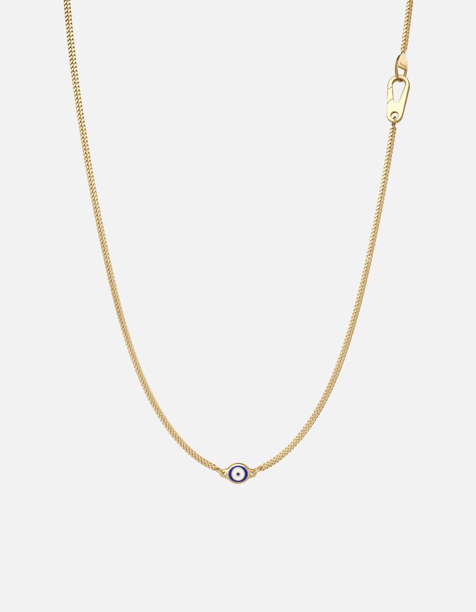 Single Blue Eye Necklace, Gold Vermeil w/Enamel