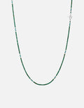 Avi Necklace, Sterling Silver w/Green Heishi Beads