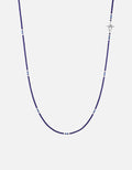 Avi Necklace, Sterling Silver / Blue Heishi Beads
