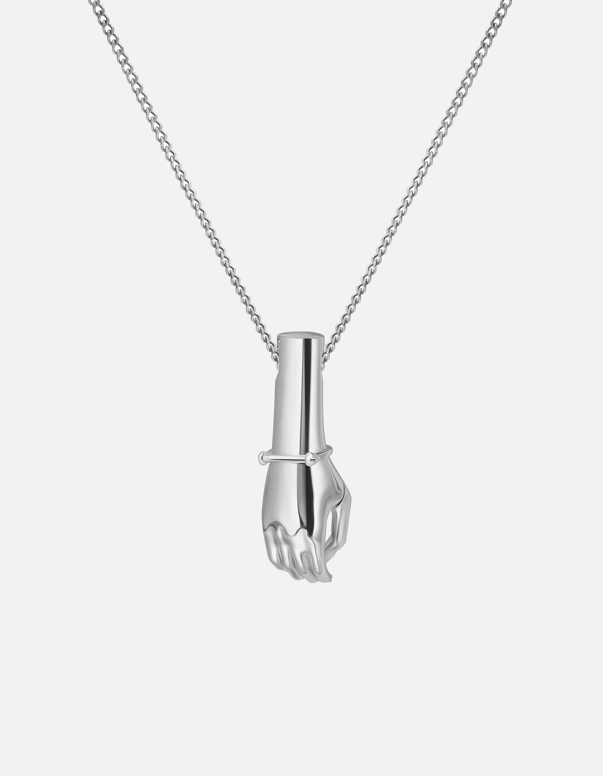 Roach Clip Pendant Necklace, Sterling Silver