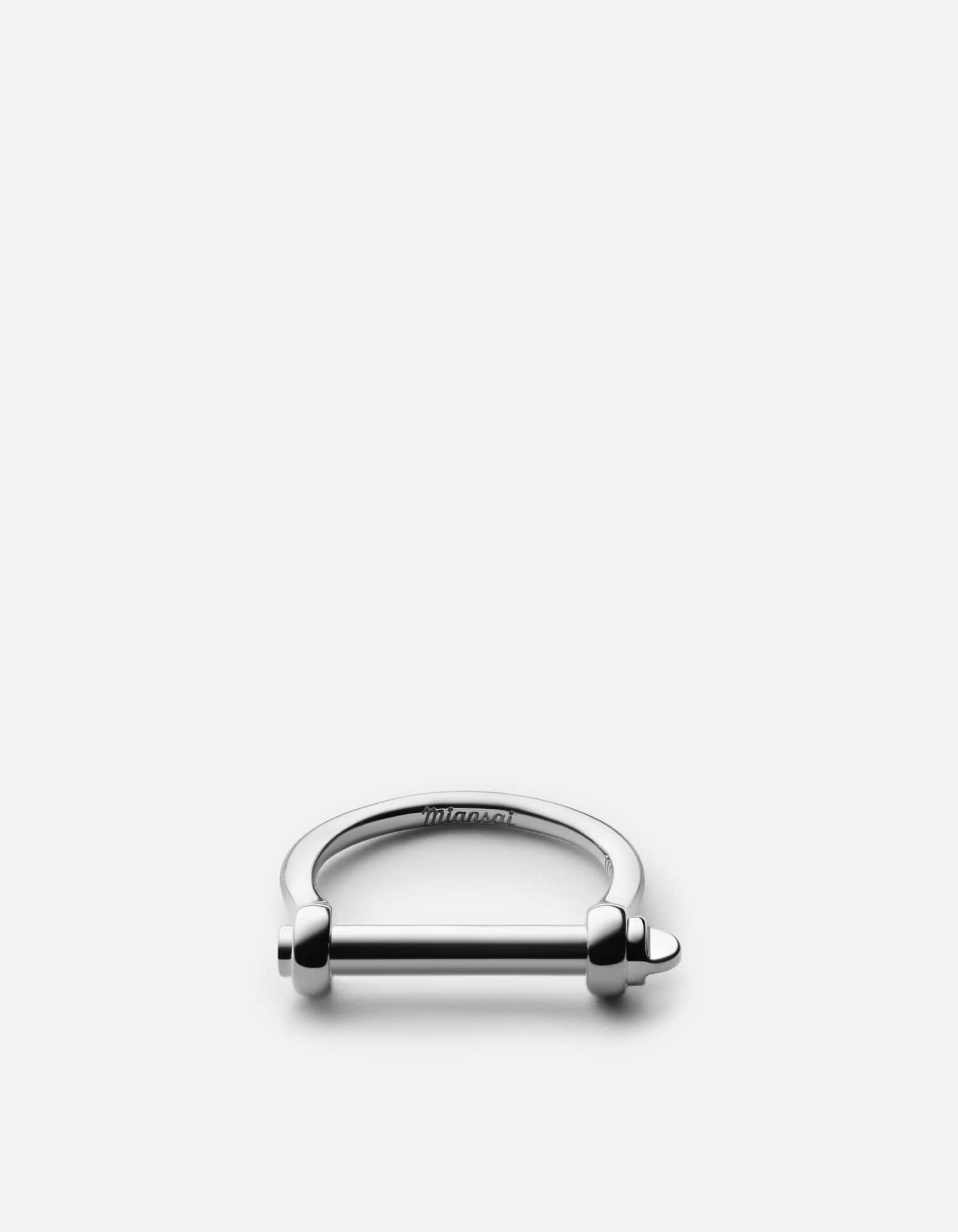 Thin Screw Cuff Ring, Sterling Silver
