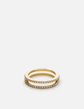 Split Layer Ring, 14k Gold Pavé