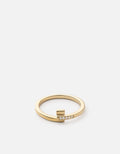 Cubist Ring, 14k Gold Pavé