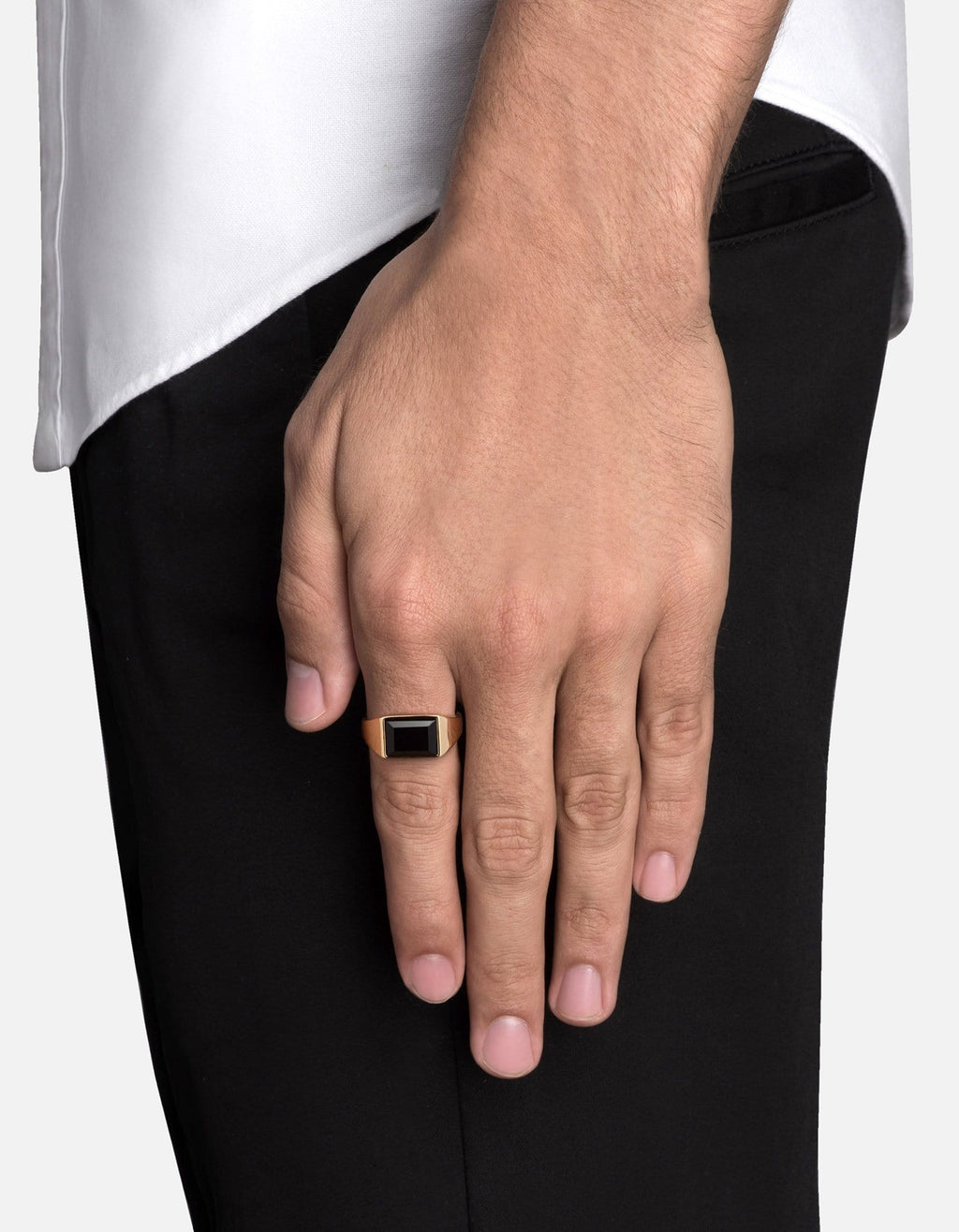 Lennox Onyx Ring, Gold Vermeil