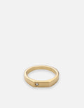 Slim Geo Diamond Ring, Gold Vermeil