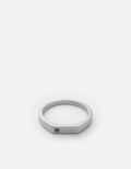 Thin Geo Agate Ring, Sterling Silver