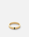 4mm Agate Band, Gold Vermeil w/Baguette