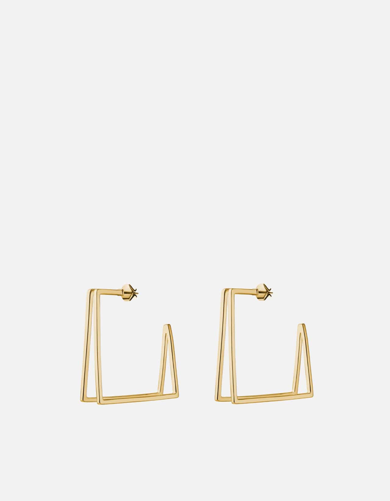 Small Axis Earrings, Gold Vermeil