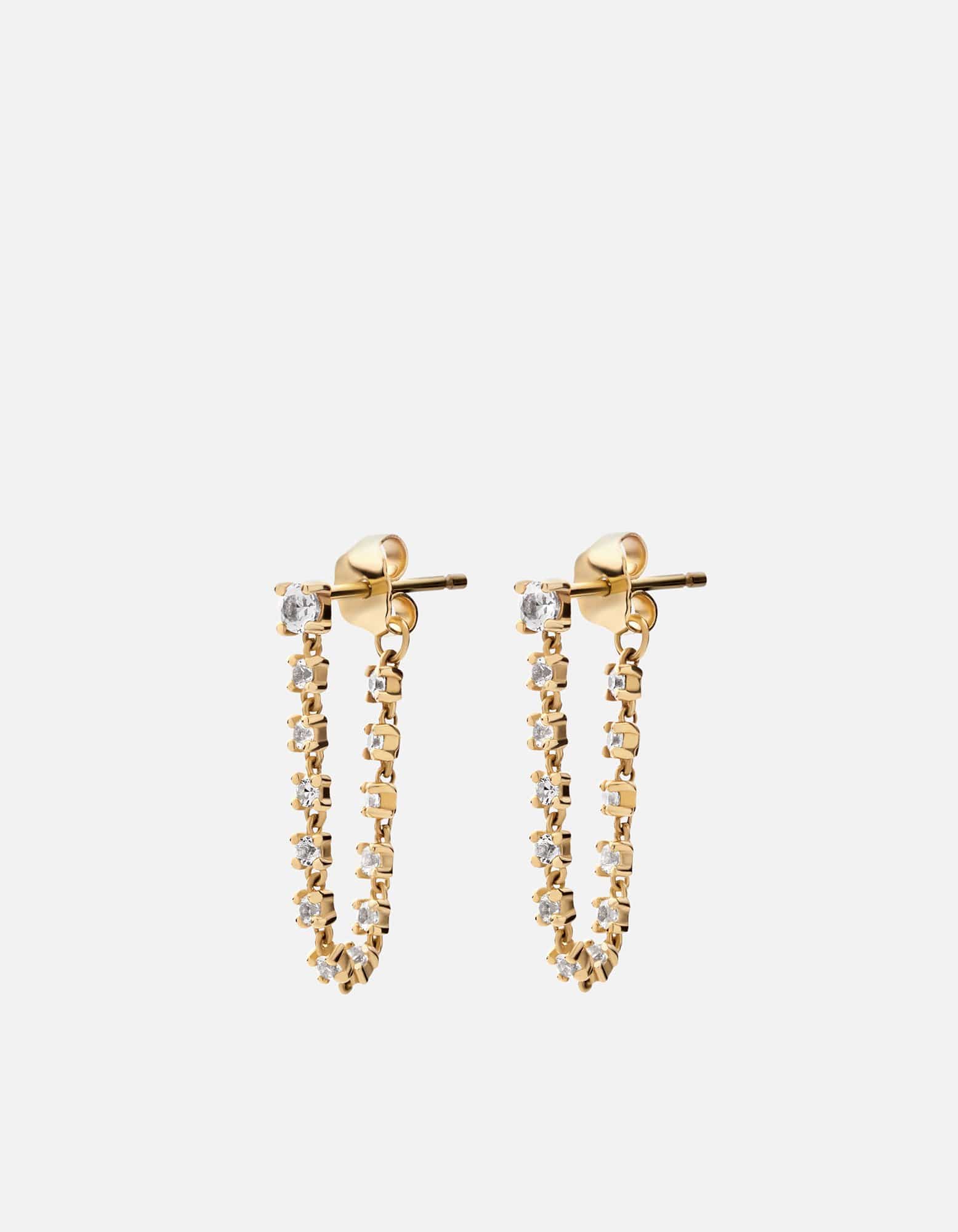 Comet Earrings, Gold Vermeil/Sapphire