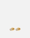 Mini Solitaire Studs, 14k Gold Pavé