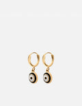 Ojos Huggie Earrings, Gold Vermeil/Black