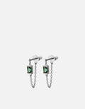 Thin Valor Quartz Chain Earrings, Sterling Silver