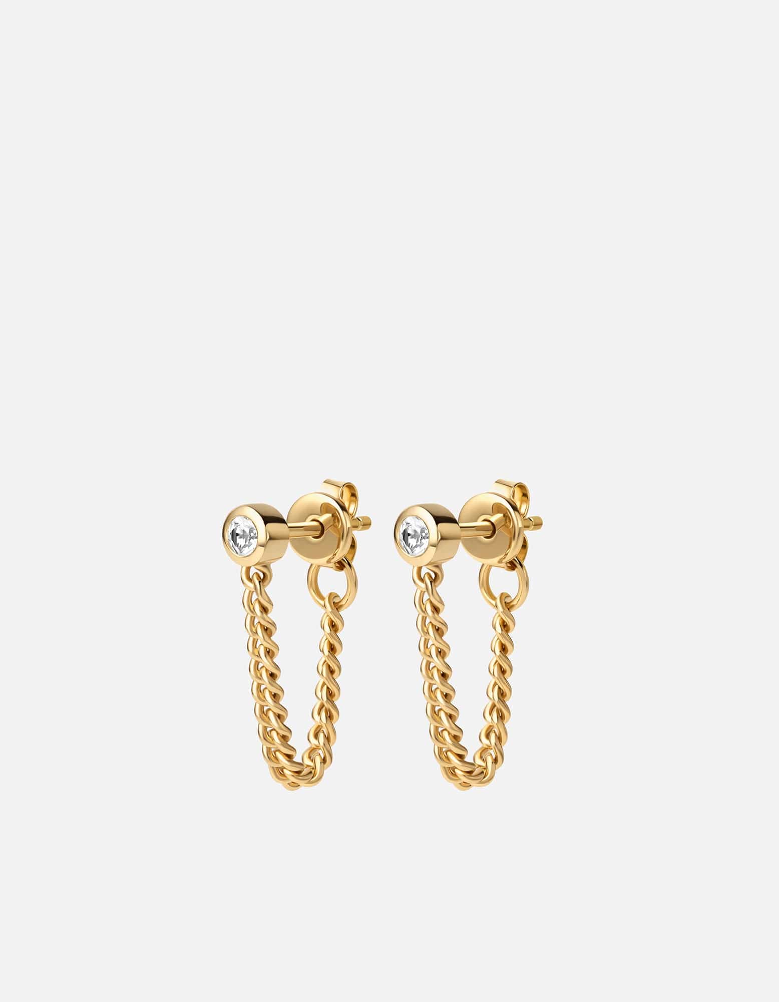 Ivy Topaz Chain Earrings, Gold Vermeil