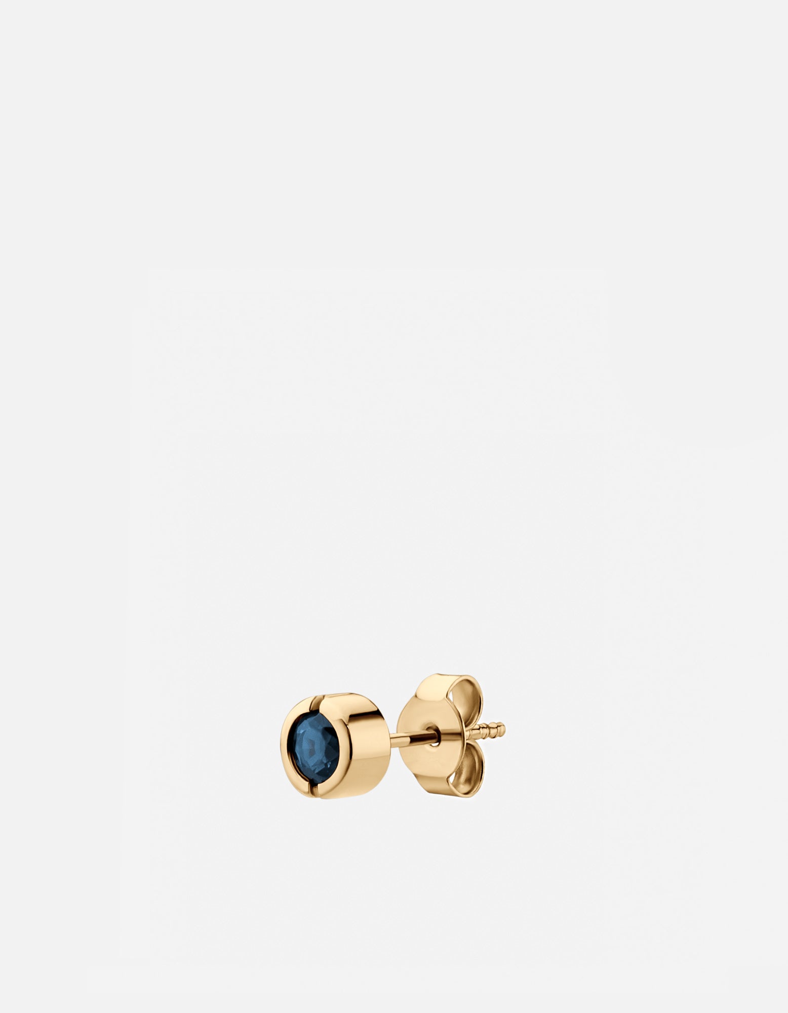Kali Stud Earring, 14k Yellow Gold/Blue Sapphire