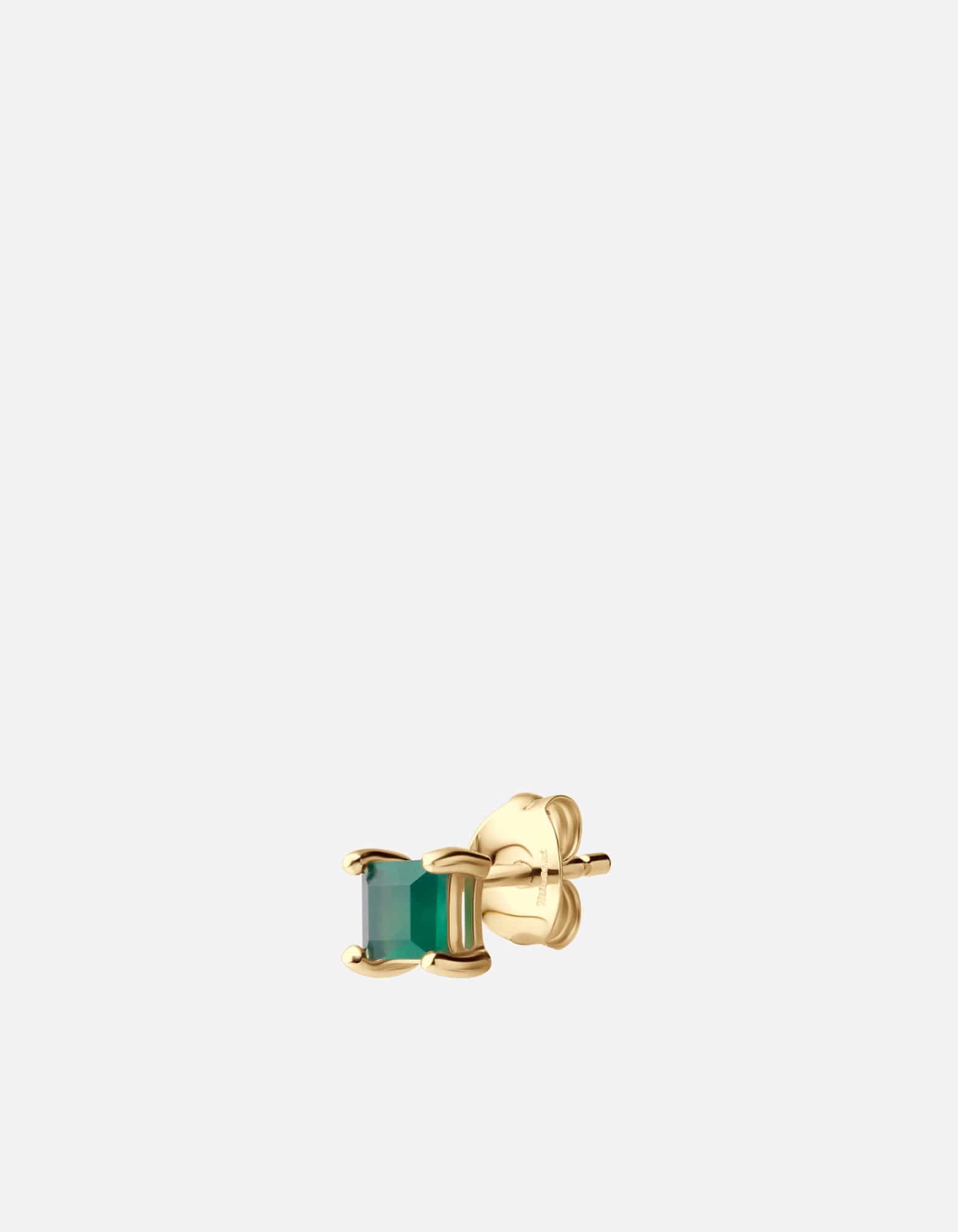 Velo Chalcedony Stud, 14k Gold