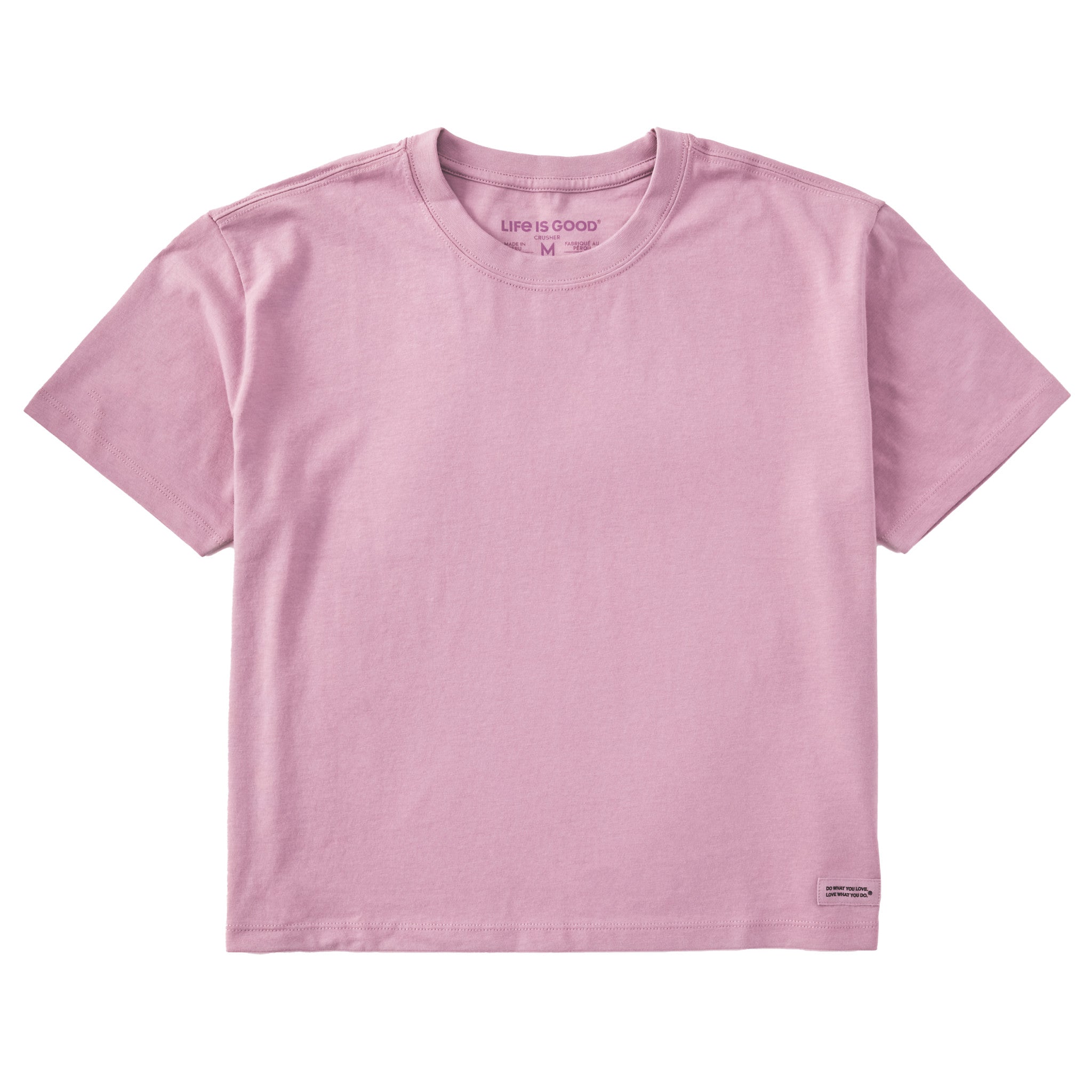 Women's Solid Short Sleeve Crusher Boxy Tee