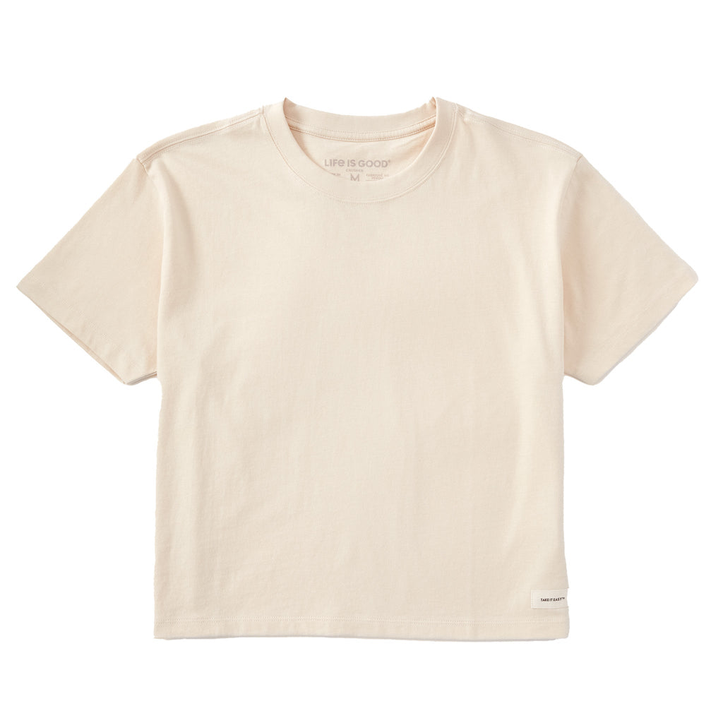 Women's Solid Short Sleeve Crusher Boxy Tee