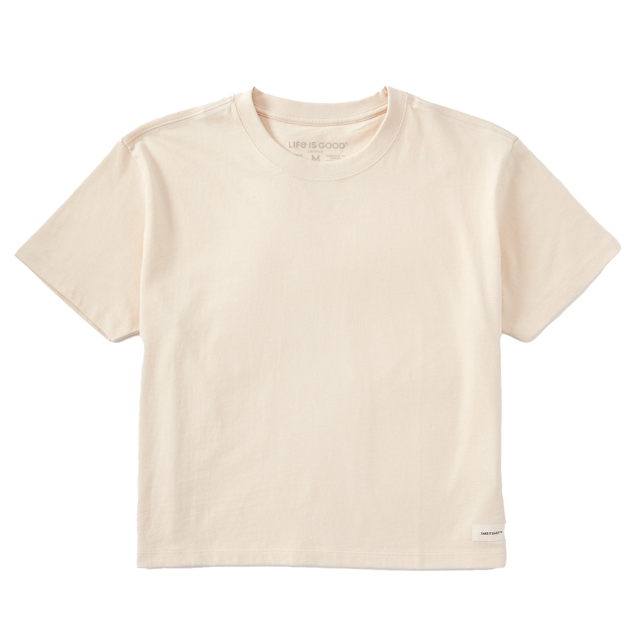 Women's Solid Short Sleeve Crusher Boxy Tee