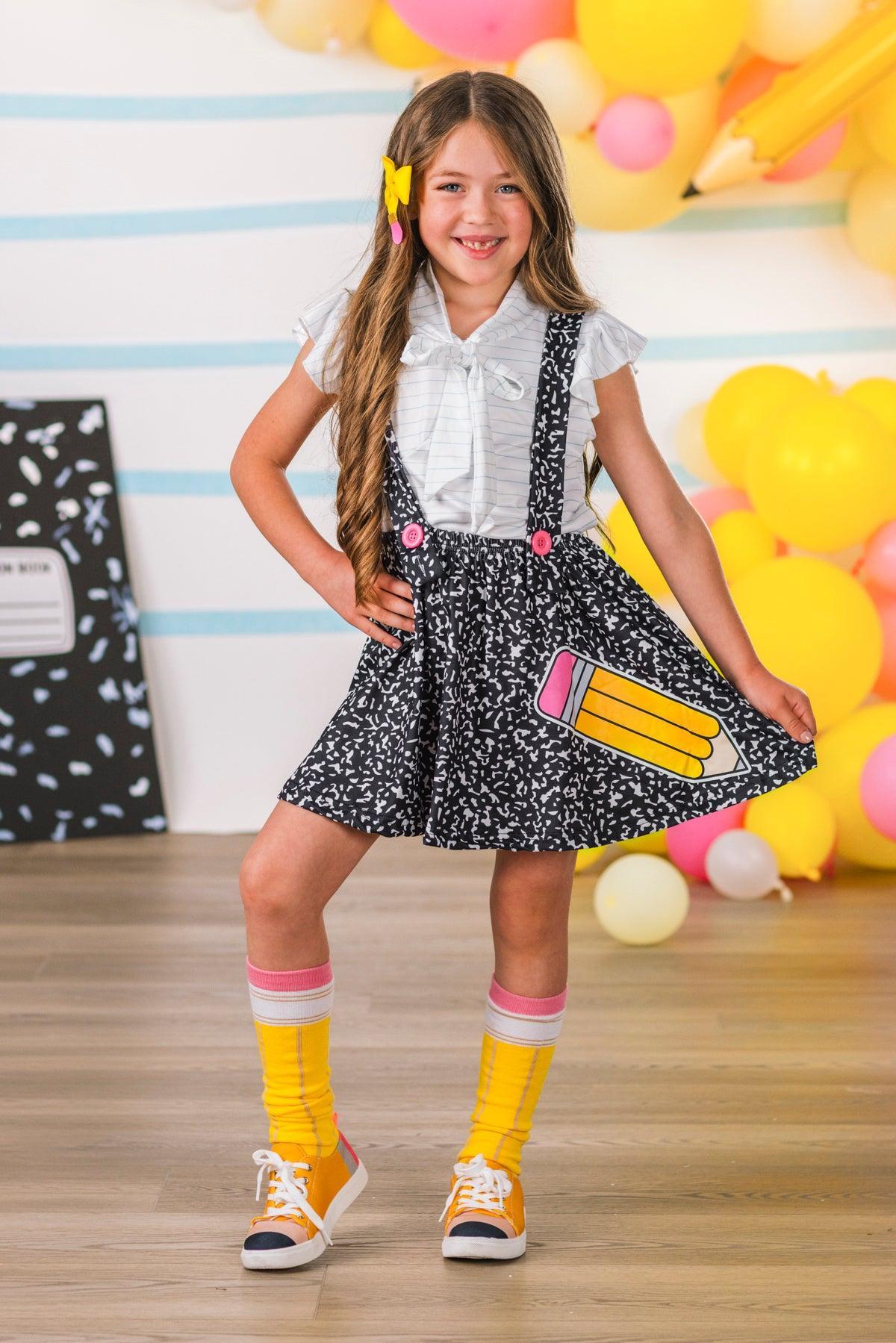 Composition Notebook Suspender Skirt Set