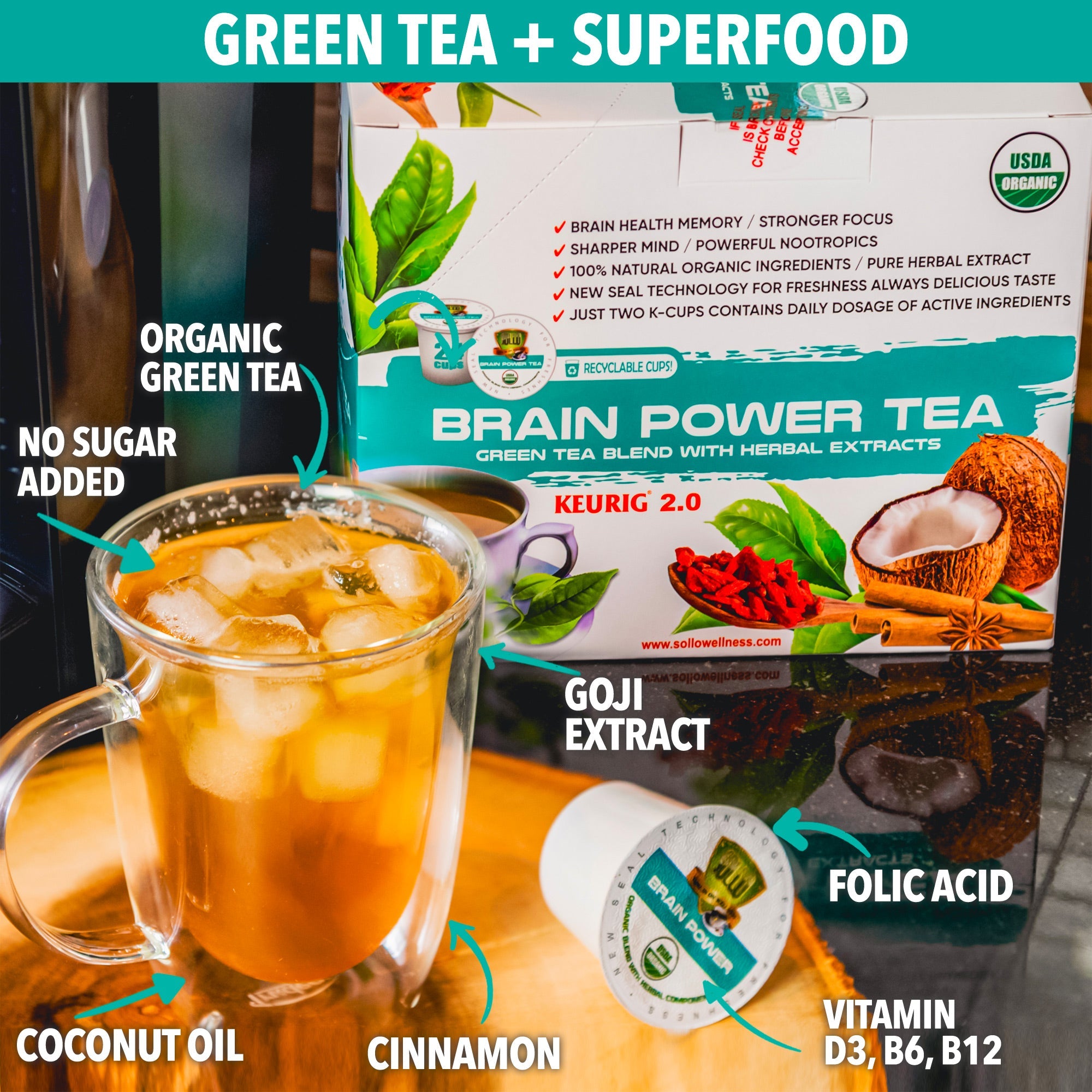 Brain Power Green Tea Pods