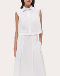 Winslow Poplin Cropped Sleeveless Shirt