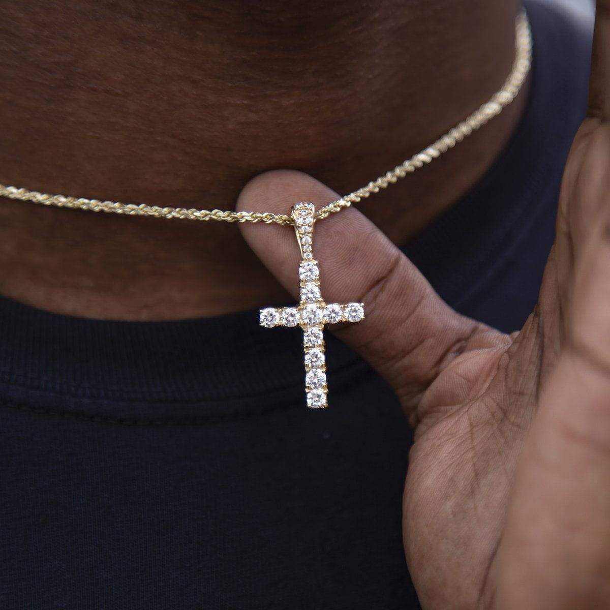 Solid Gold Diamond Cross